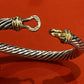 Preowned David Yurman 18k Gold And Silver Cable Buckle Bracelet 7mm