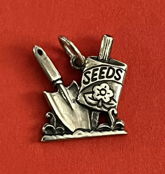 Preowned James Avery Retired Sterling Silver Shovel And Seeds Charm
