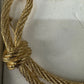 Preowned Vintage New in Box Signed Christian Dior Gold Tone Textured Rope Knot Brooch Pin