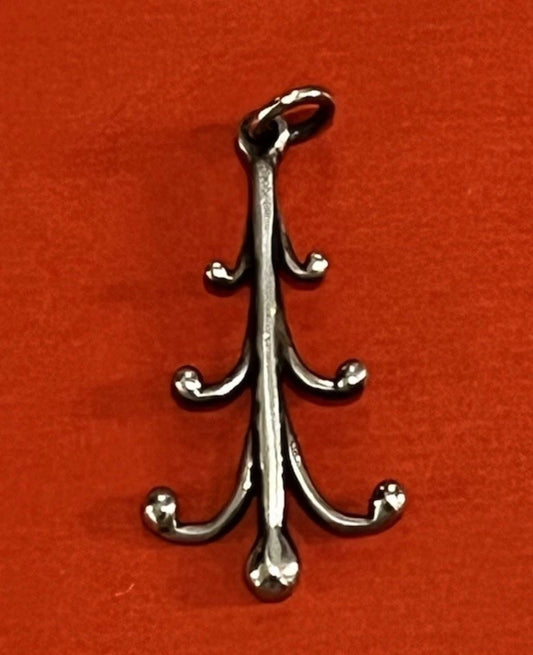 Preowned James Avery Retired Sterling Silver VINTAGE Christmas Tree Drop Charm Or Pendant