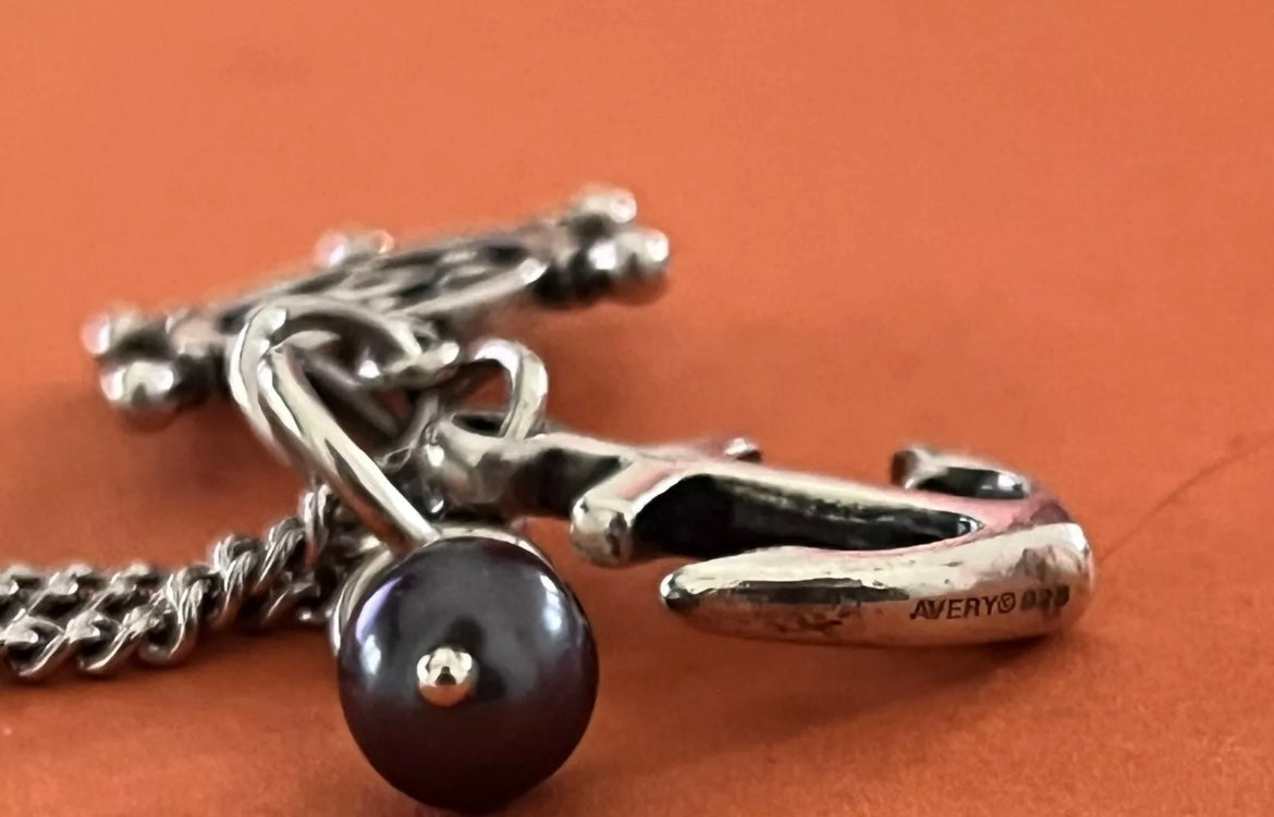 Preowned James Avery Retired Sterling Silver Anchors Away Necklace HTF