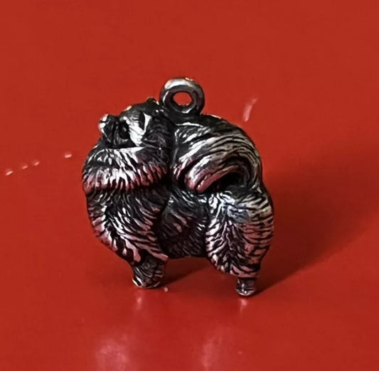 Preowned James Avery Retired Sterling Silver Pomeranian Dog Charm
