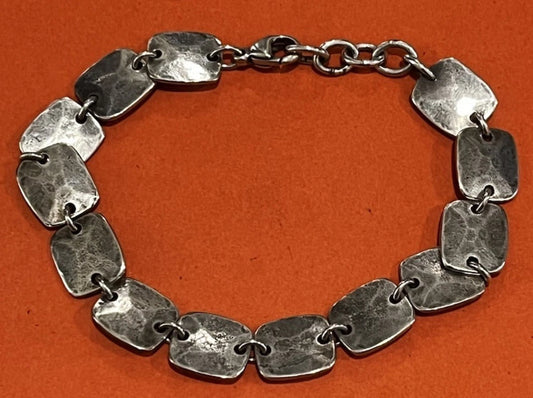 Preowned James Avery Retired Sterling Silver Square Shape Link Bracelet 7.5”