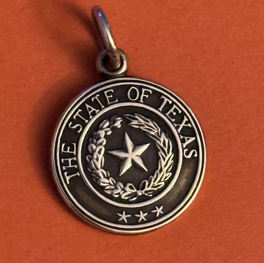 Preowned James Avery Retired HTF Silver Texas State Seal With Three Stars Charm