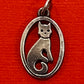 Preowned James Avery Retired Sterling Silver Oval Cat Charm