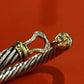 Preowned David Yurman 18k Gold And Silver Cable Buckle Bracelet 7mm