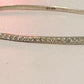 Pre Owned Sterling Silver 925 XO Diamond Pave Half Tennis Hinged Bangle Bracelet