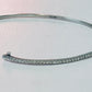 Pre Owned Sterling Silver 925 XO Diamond Pave Half Tennis Hinged Bangle Bracelet