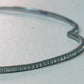 Pre Owned Sterling Silver 925 XO Diamond Pave Half Tennis Hinged Bangle Bracelet