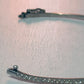 Pre Owned Sterling Silver 925 XO Diamond Pave Half Tennis Hinged Bangle Bracelet