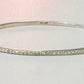 Pre Owned Sterling Silver 925 XO Diamond Pave Half Tennis Hinged Bangle Bracelet