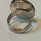 Pre Owned Sterling Silver Statement Ring with Stabilized Coral Cabochon – Size 9 -  14.2 grams Bold Vintage
