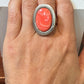 Pre Owned Sterling Silver Statement Ring with Stabilized Coral Cabochon – Size 9 -  14.2 grams Bold Vintage