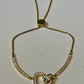 Brand New Swarovski Crystal Lovely bracelet Heart, White, Gold-Tone Plated