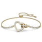 Brand New Swarovski Crystal Lovely bracelet Heart, White, Gold-Tone Plated