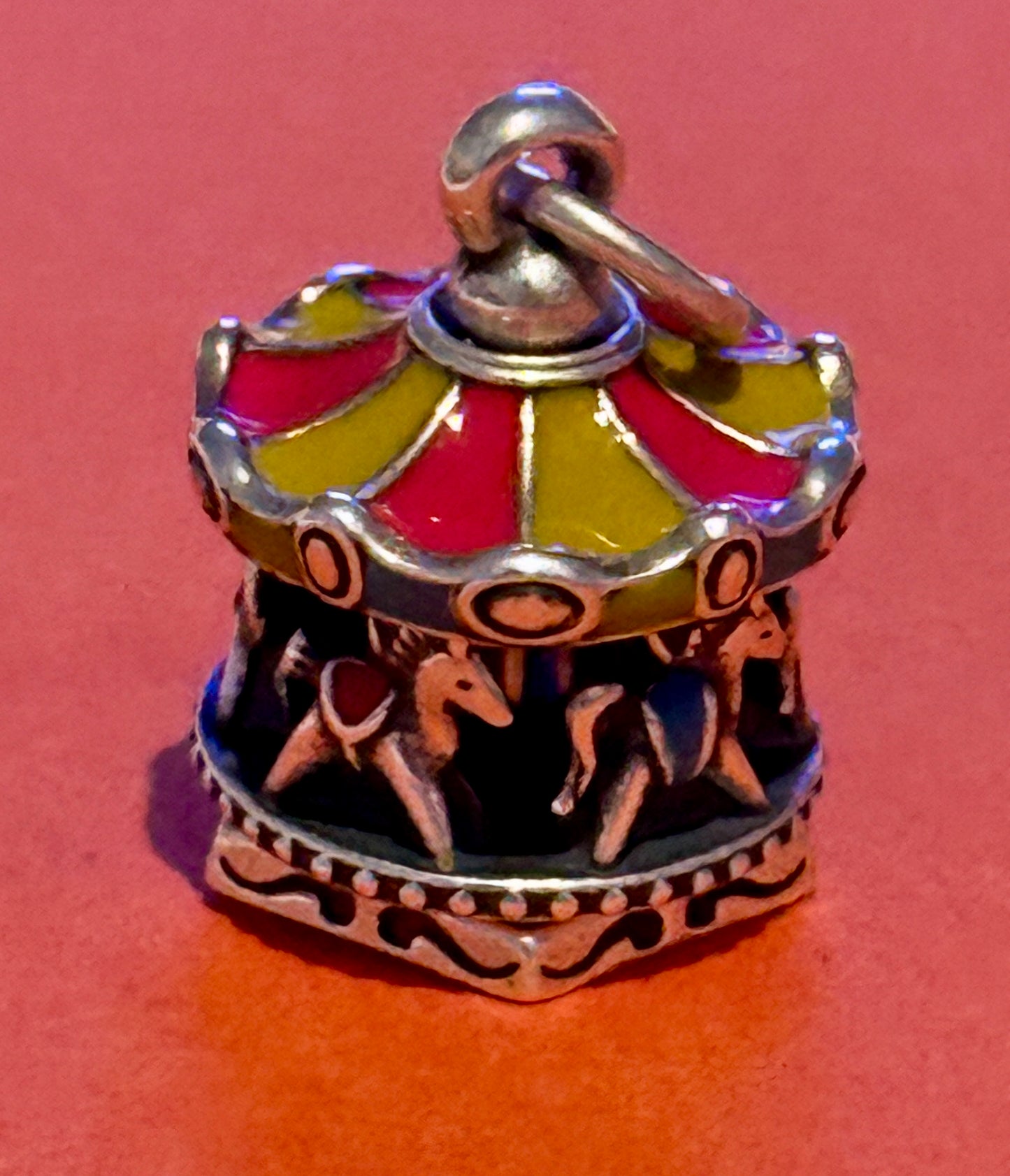 Brand New James Avery Retired Silver Enamel Carousel Charm