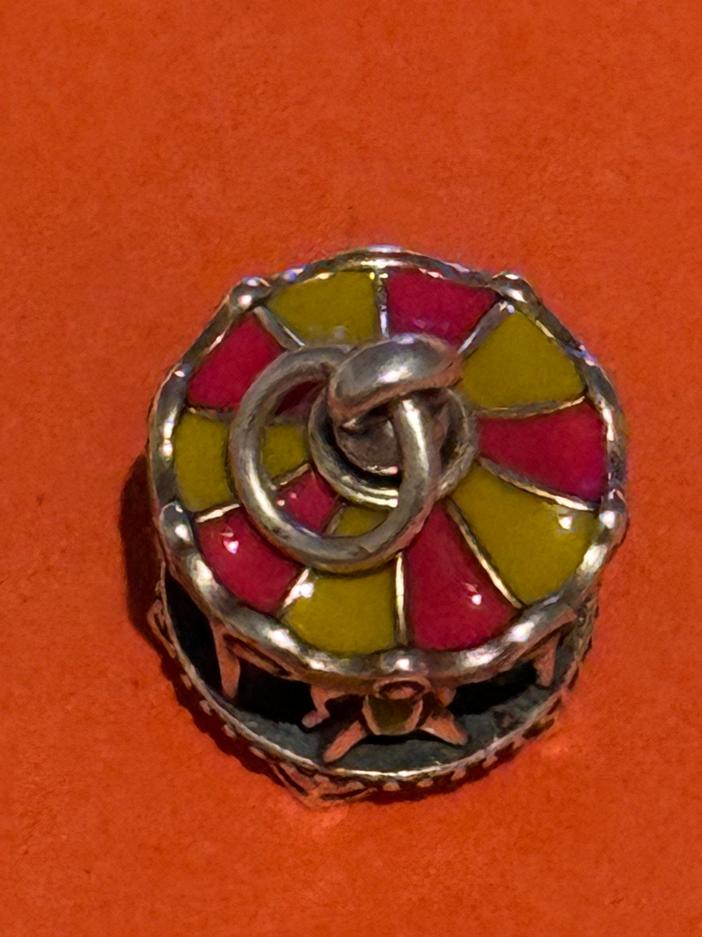 Brand New James Avery Retired Silver Enamel Carousel Charm