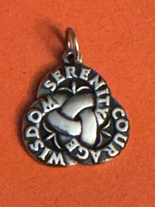 Pre Owned James Avery Retired Silver Wisdom, Courage, Serenity Charm or Pendant