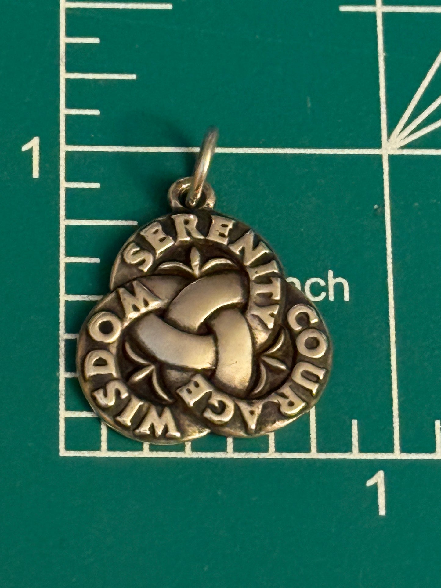 Pre Owned James Avery Retired Silver Wisdom, Courage, Serenity Charm or Pendant