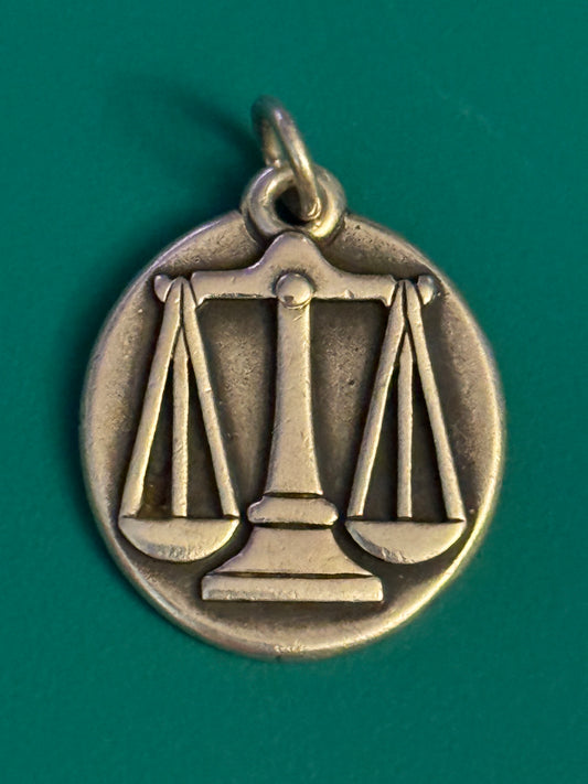 Pre Owned James Avery Retired Silver Libra Scales of Justice Law Or  Zodiac Charm Pendant