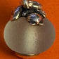 Pre Owned James Avery Retired Silver Beach Comber Sea Blue Glass Art Bead Charm