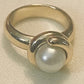 Pre Owned James Avery Retired 14k Gold Coil Pearl Ring Size 7 BEAUTIFUL