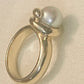 Pre Owned James Avery Retired 14k Gold Coil Pearl Ring Size 7 BEAUTIFUL