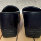 Pre Owned Womens DANSKO Black Leather Nurse Shoes Professional Clogs Size 36 Size 7