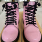 Pre Owned Dr Martens Girls DOC MARTENS Air Wair Sole Bouncing PINK Patent Leather Boots Size 2 EUC