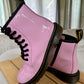 Pre Owned Dr Martens Girls DOC MARTENS Air Wair Sole Bouncing PINK Patent Leather Boots Size 2 EUC