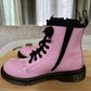 Pre Owned Dr Martens Girls DOC MARTENS Air Wair Sole Bouncing PINK Patent Leather Boots Size 2 EUC