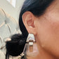Vintage Rare Bayanihan Sterling Silver & Lucite Post Earrings 18.2g – Signed 925 – 1980s Modernist Statement Earrings