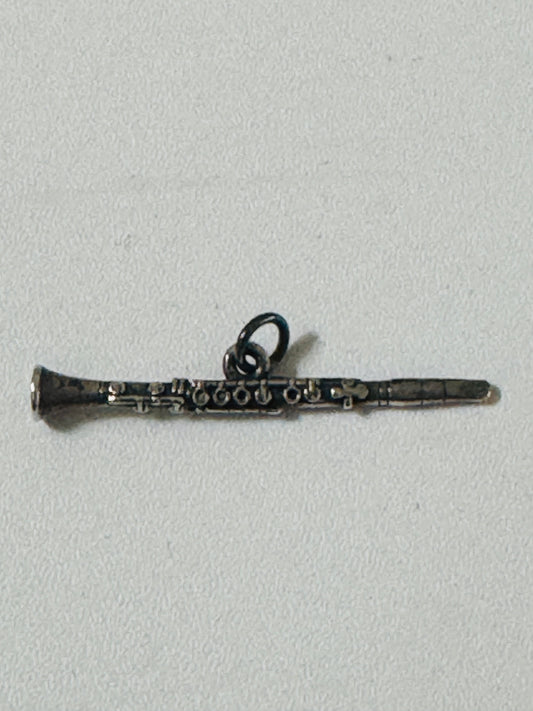 Pre Owned James Avery Retired Hard to Find Sterling Silver 3D Clarinet Charm