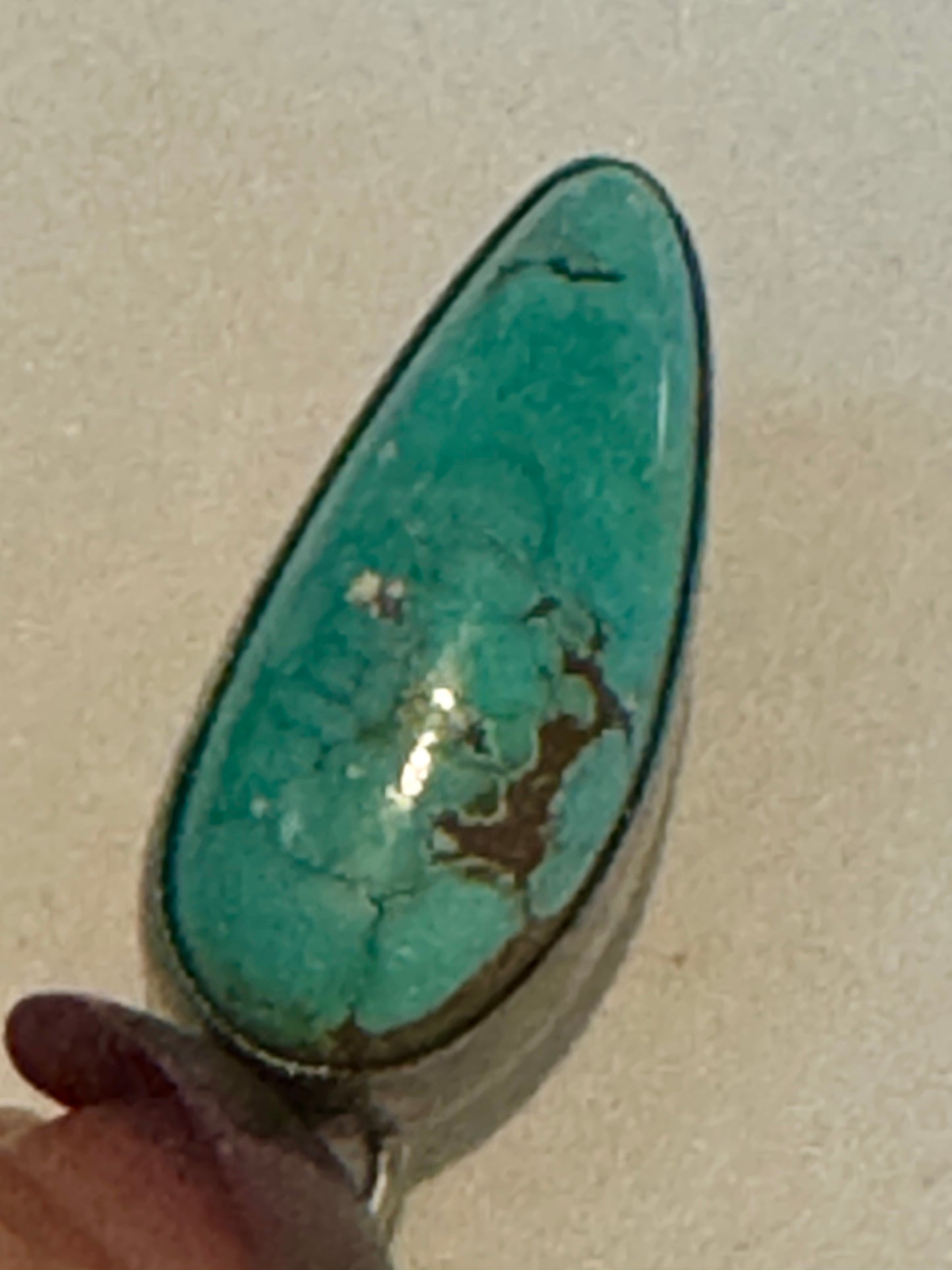 Vintage Navajo Eddie Garcia Feather Pendant – Kingman Turquoise – Sterling Silver 4” – 17.8g