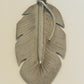 Vintage Navajo Eddie Garcia Feather Pendant – Kingman Turquoise – Sterling Silver 4” – 17.8g