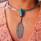 Vintage Navajo Eddie Garcia Feather Pendant – Kingman Turquoise – Sterling Silver 4” – 17.8g