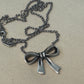 Pre Owned James Avery Retired Silver Bow Pendant Necklace 16” - 20”