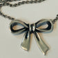 Pre Owned James Avery Retired Silver Bow Pendant Necklace 16” - 20”