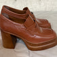 Steve Madden Perry Platform Loafers Cognac Brown Leather PERR02S1 Size 8