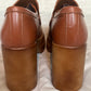 Steve Madden Perry Platform Loafers Cognac Brown Leather PERR02S1 Size 8