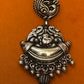 Vintage Sterling Silver Peacock Beaded Motif Earrings STUNNING!! 37.3 grams