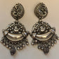Vintage Sterling Silver Peacock Beaded Motif Earrings STUNNING!! 37.3 grams