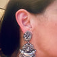 Vintage Sterling Silver Peacock Beaded Motif Earrings STUNNING!! 37.3 grams