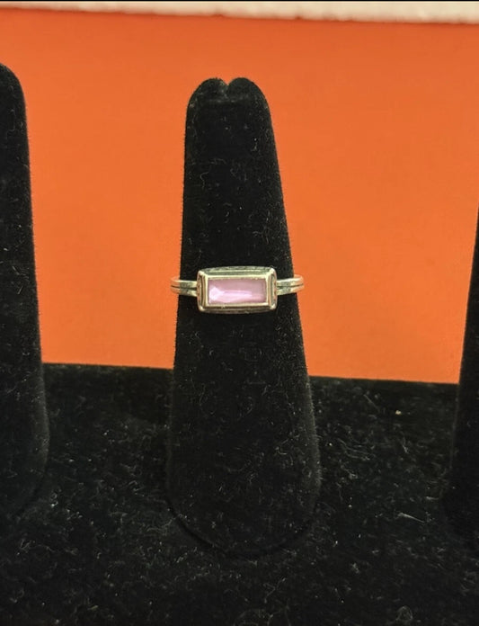 Pre-Owned James Avery Retired Sterling Silver & Pink Palais Doublet Ring Size 7
