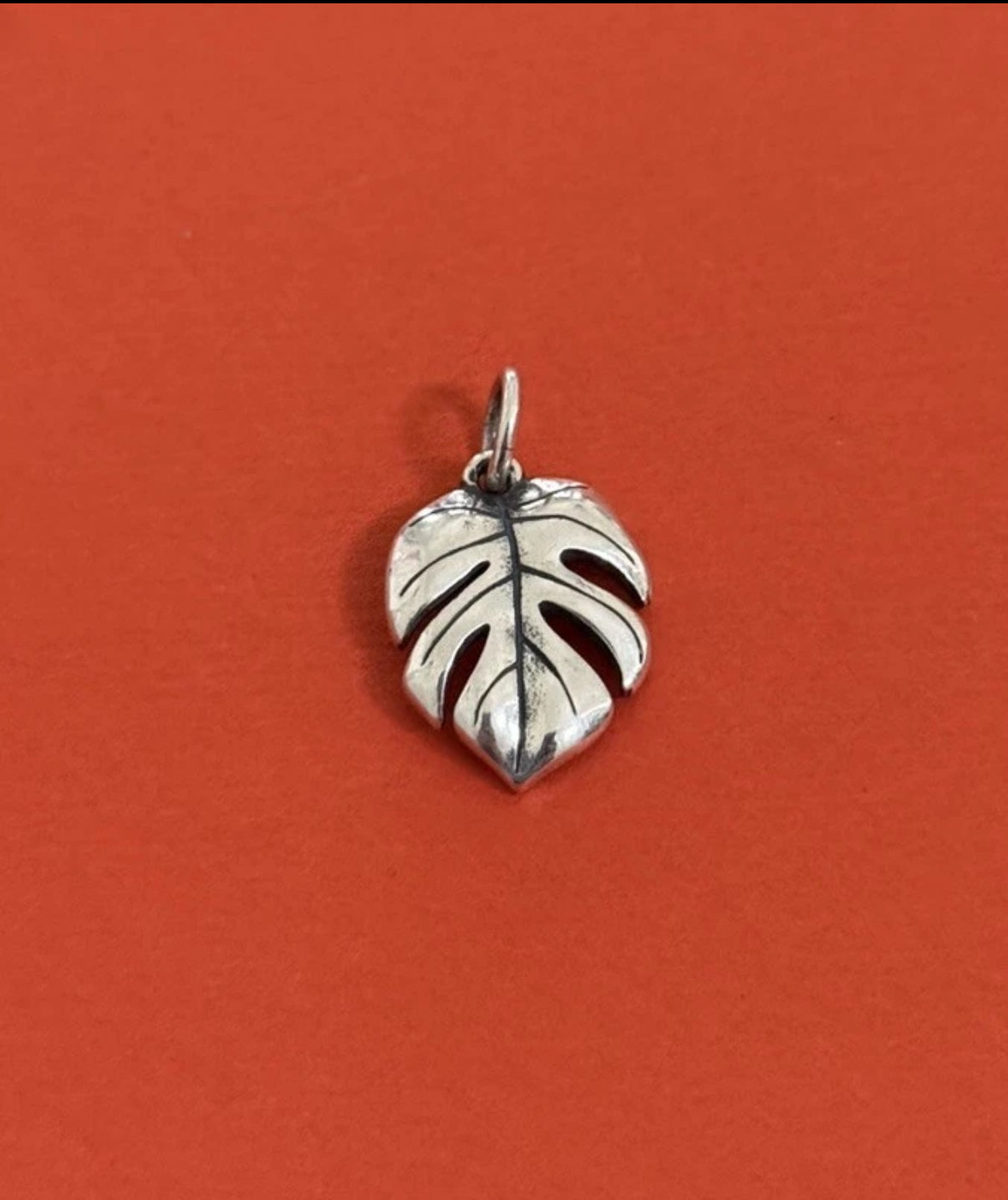 Pre-Owned James Avery Retired Sterling Silver Monstera Leaf Charm