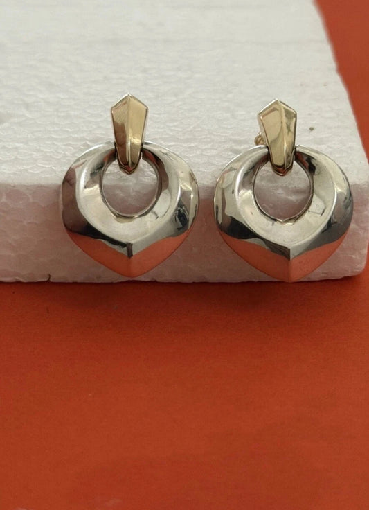 Pre-Owned James Avery Retired Sterling Silver & 14K Gold Door Knocker Dangle Earrings