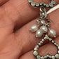 Vintage Lori Bonn Sterling Silver Freshwater Pearl Heart Link Toggle Bracelet 7.5