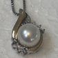 Alwand Vahan 10k Yellow Gold & Sterling Silver Pearl & Diamond Pendant Necklace 17”