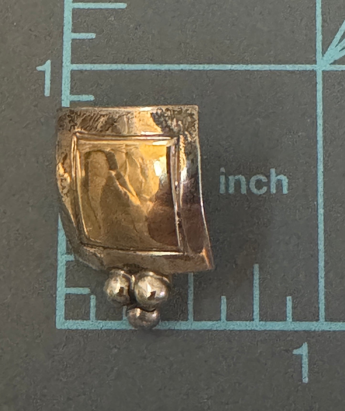 Native American Navajo 14k Gold and Sterling Silver Earrings Signed C