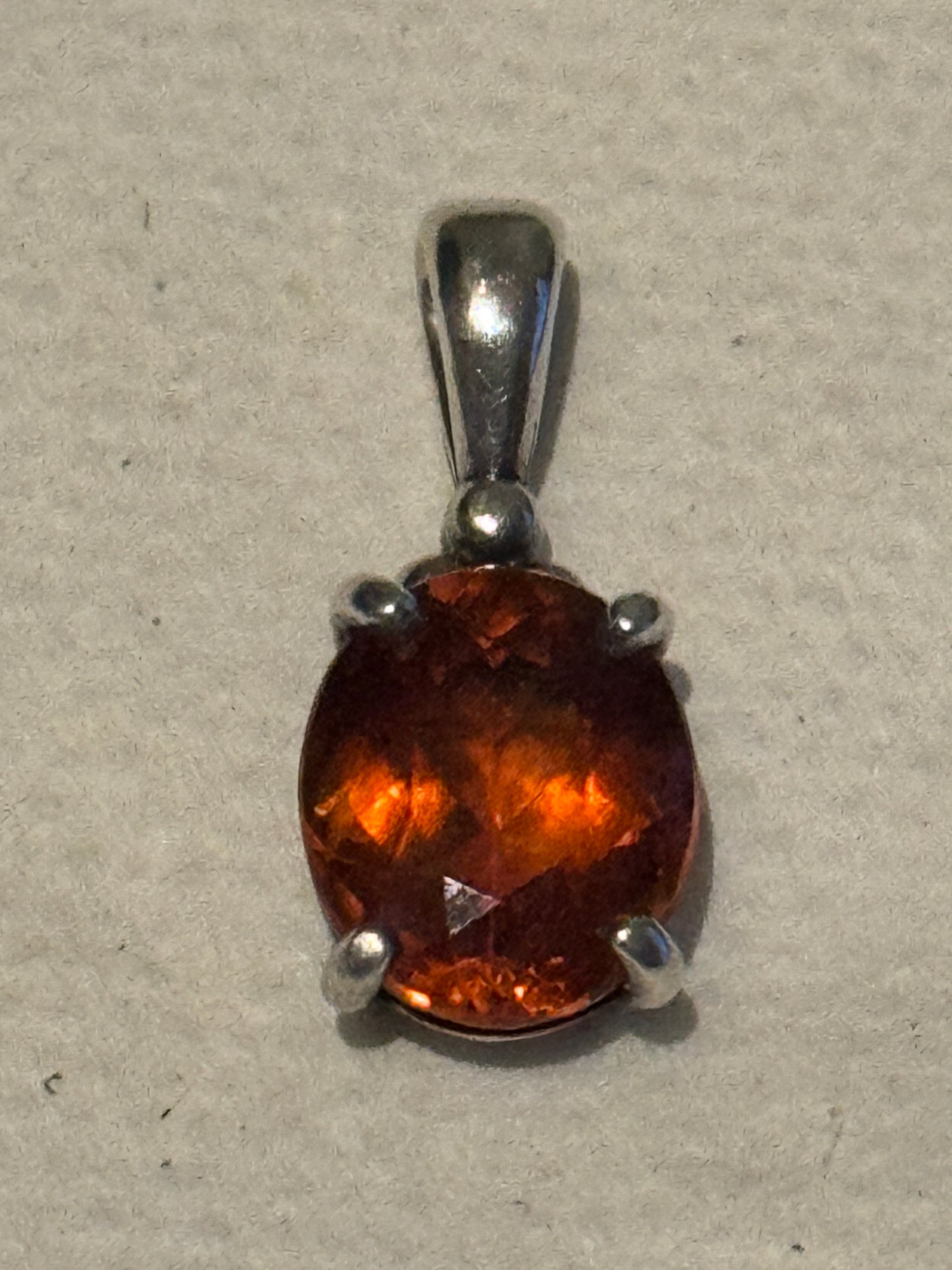 Pre Owned James Avery Retired RARE HTF Citrine Drop Silver Pendant